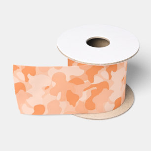 Oranje Camouflage Satijnen Lint