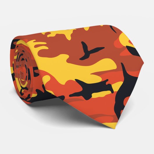 Oranje Camouflage Stropdas (Opgerold)