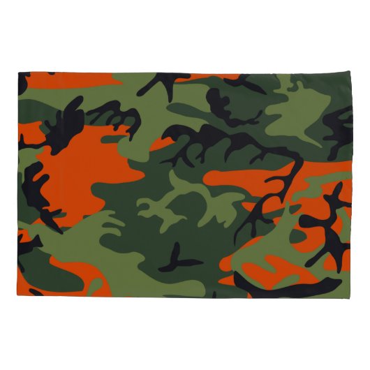 Oranje camouflagepatronen kussensloop (Achterkant)