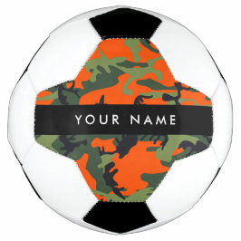 Oranje camouflagepatroon, je naam, personaliseer voetbal