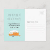 Oranje camper aankondigingskaart (Achterkant)