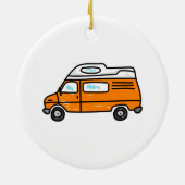 Oranje Campervan Keramisch Ornament (Achterkant)
