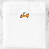 Oranje Campervan Ronde Sticker (Tas)