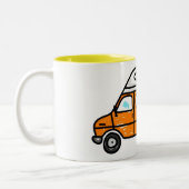 Oranje Campervan Tweekleurige Koffiemok (Links)