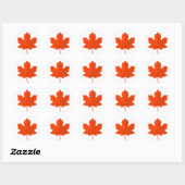 Oranje Canadees esdoornblad Ronde Sticker (Vel)