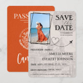 Oranje Cancun Passport Bewaar de datum Save The Date (Voorkant / Achterkant)