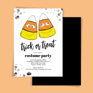 Oranje Candy Corn Trick or treat Halloween Party Kaart