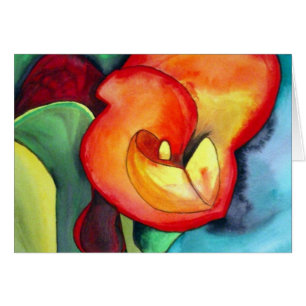 Oranje Canna lily original waterverf art