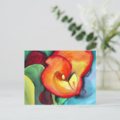 Oranje Canna lily original waterverf art Briefkaart (Staand voorkant)