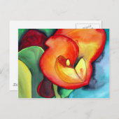 Oranje Canna lily original waterverf art Briefkaart (Voorkant / Achterkant)