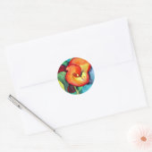 Oranje Canna lily original waterverf art Ronde Sticker (Envelop)