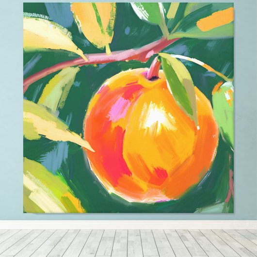 Oranje Canvas Afdruk (Insitu (Houten vloer))