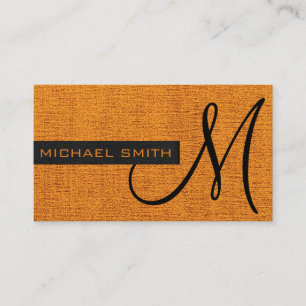 Oranje Canvas Elegant Monogram Visitekaartje