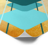 Oranje Canvas Teal Geometrische AP0010 Posters (Hoek)