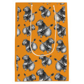 Oranje Capybara Rockstar Medium Cadeauzakje (Achterkant)