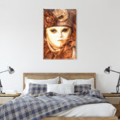 Oranje Carnavalskostuum, Venetië Canvas Afdruk (Insitu (Slaapkamer))