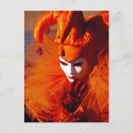 Oranje carnavalskostuum - Venetië, Italië (IT) Briefkaart