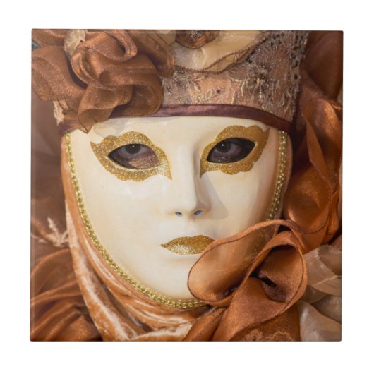 Oranje carnavalskostuum, Venetië Tegeltje (Voorkant)