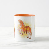 Oranje Carrousel Paard Mok (Midden)