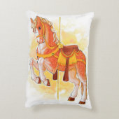 Oranje carrousel paardenkussen accent kussen (Achterkant (Verticaal))