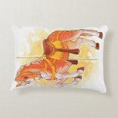 Oranje carrousel paardenkussen accent kussen (Achterkant)