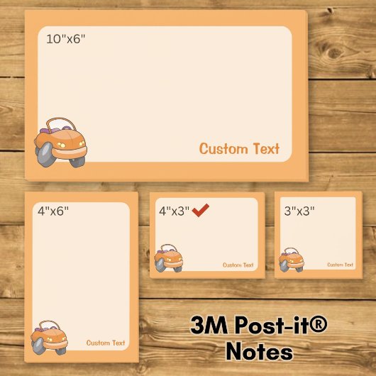 Oranje Cartoon Auto Post-it® Notes