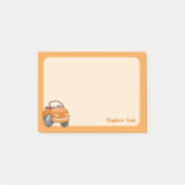 Oranje Cartoon Auto Post-it® Notes (Voorkant)