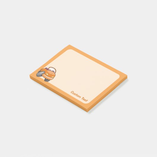 Oranje Cartoon Auto Post-it® Notes (Schuin)