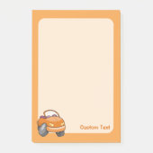 Oranje Cartoon Auto Post-it® Notes (Voorkant)