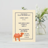 Oranje Cartoon Camel Bactrian 2 Humps Custom Kaart (Staand voorkant)