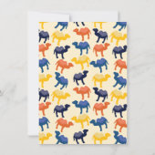 Oranje Cartoon Camel Bactrian 2 Humps Custom Kaart (Achterkant)