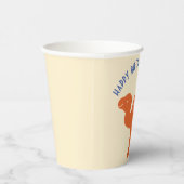 Oranje Cartoon Camel Verjaardagsfeestje gepersonal Papieren Bekers (Rechts)