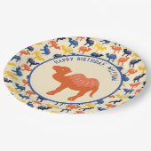 Oranje Cartoon Camel Verjaardagsfeestje gepersonal Papieren Bordje (Gekanteld)