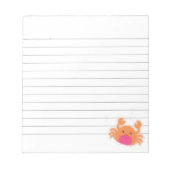 Oranje Cartoon Crab Lined Notitieblok (Voorkant)