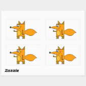 Oranje Cartoon Fox Rechthoekige Sticker (Vel)