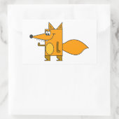 Oranje Cartoon Fox Rechthoekige Sticker (Tas)