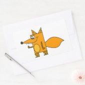 Oranje Cartoon Fox Rechthoekige Sticker (Envelop)