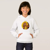 Oranje cartoon hoodie (Voorkant volledig)