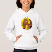 Oranje cartoon hoodie (Voorkant)