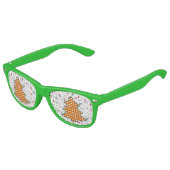 Oranje Cartoon kerstboom Zonnebrillen Aviator (Gekanteld)