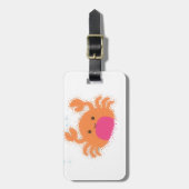 Oranje Cartoon krab Bagagelabel (Voorkant verticaal)
