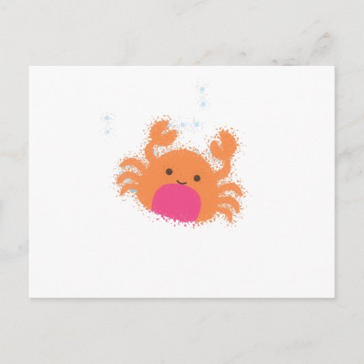 Oranje Cartoon krab Briefkaart (Voorkant)