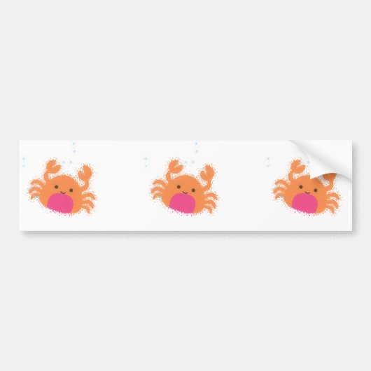 Oranje Cartoon krab Bumpersticker (Voorkant)