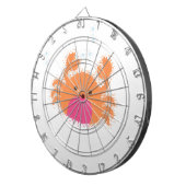 Oranje Cartoon krab Dartbord (Voorkant Rechts)