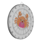 Oranje Cartoon krab Dartbord (Voorkant Links)