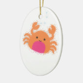 Oranje Cartoon krab Keramisch Ornament (Links)