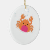 Oranje Cartoon krab Keramisch Ornament (Rechts)