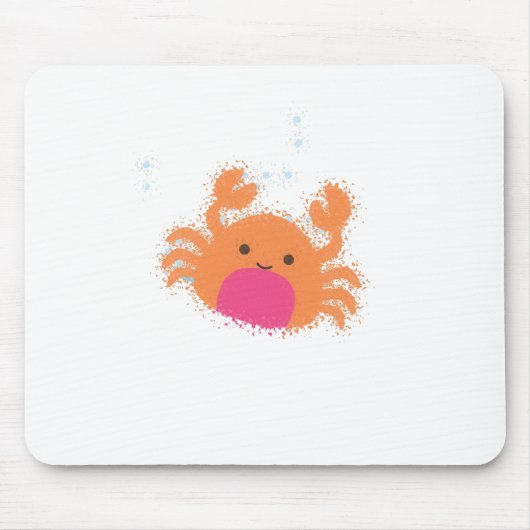 Oranje Cartoon krab Muismat (Voorkant)