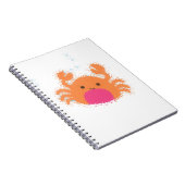 Oranje Cartoon krab Notitieboek (Rechterzijde)