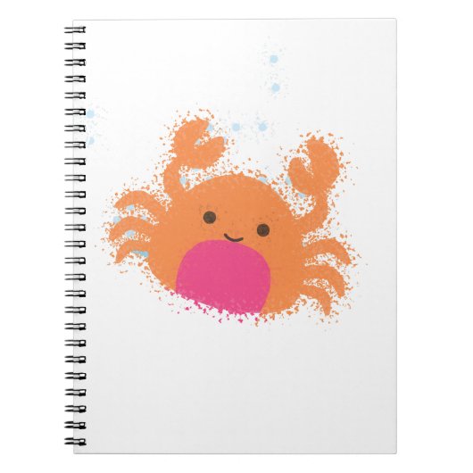 Oranje Cartoon krab Notitieboek (Voorkant)